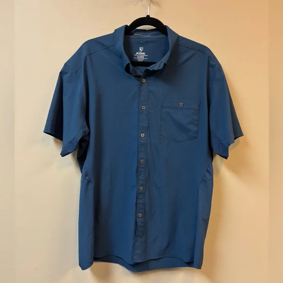 Kuhl Renegade Shirt Mens XL Blue Short Sleeve Button Up Tufflex Stretch Hiking - Picture 2 of 6